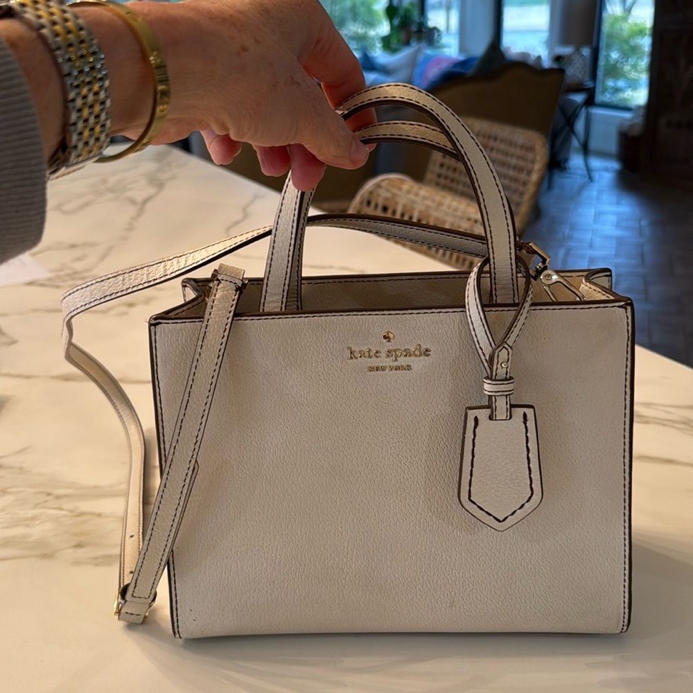 Kate Spade White Satchel with Structured Design